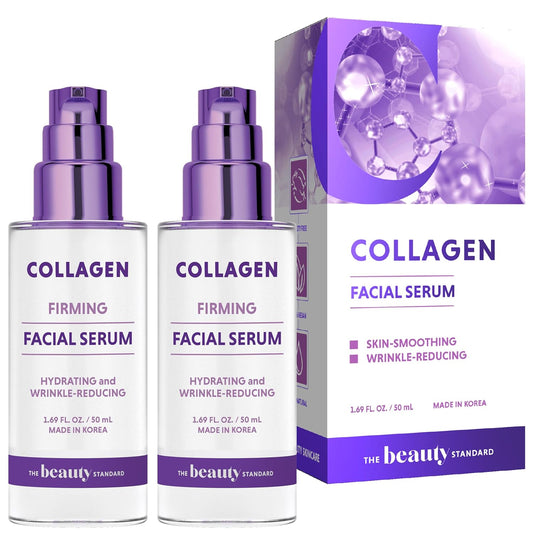 Collagen Face Serum - Dermatologist Tested - Locks in Moisture, Skin Tightening, Anti-Aging, Hydrating Facial Serum - Korean Skin Care - All Skin Types - 1.69 Fl. Oz (2 Pack)