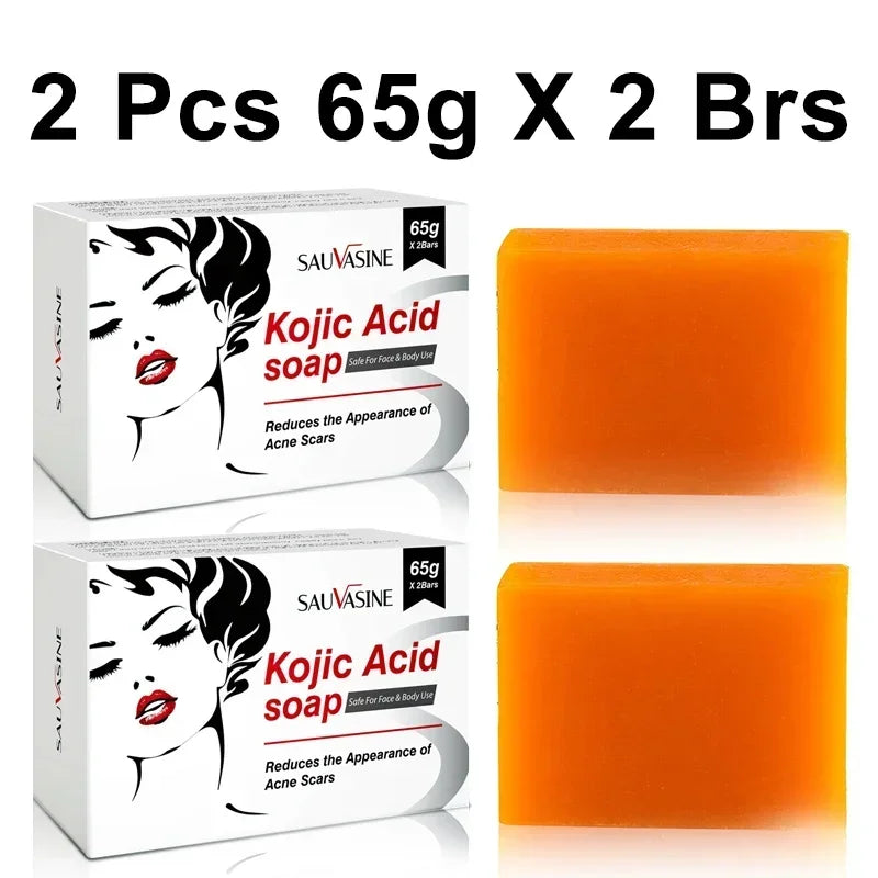 65G X2 Kojic Acid Soap Skin Lightening Even Skin Tone Facial Deep Cleaning Oil Control Moisturizing Skin Care Beauty Health