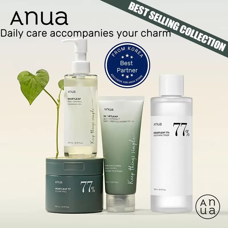 Anua Heartleaf 77% Soothing Toner Clear Pad Pore Control Cleansing Oil 77 Pore Deep Cleansing Foam Korea Skin Care Face Cleanser