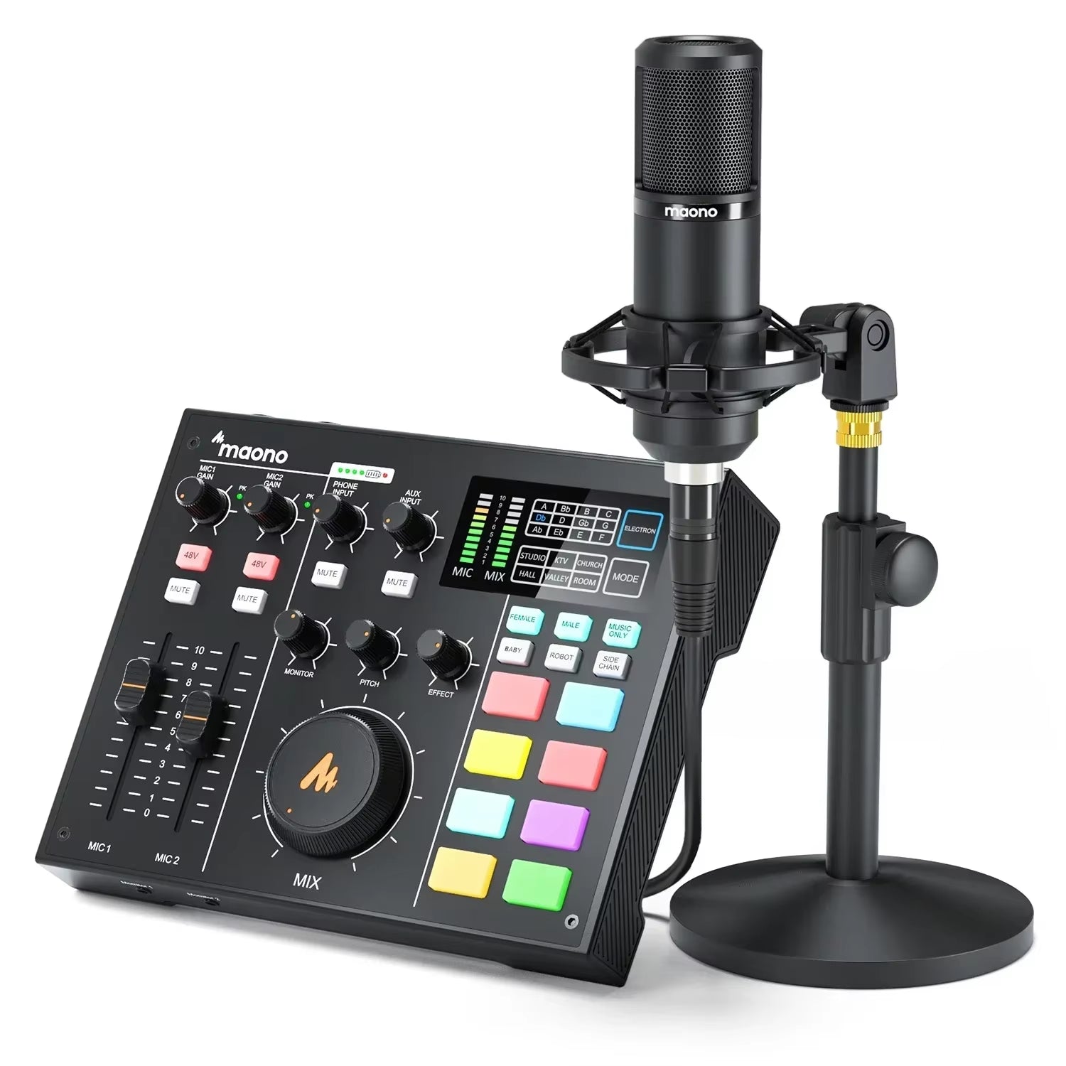 MAONOCASTER AM100 K1 All in One Kit Professional Podcasting Sound Card Studio Recording Condenser Microphone Audio Interface