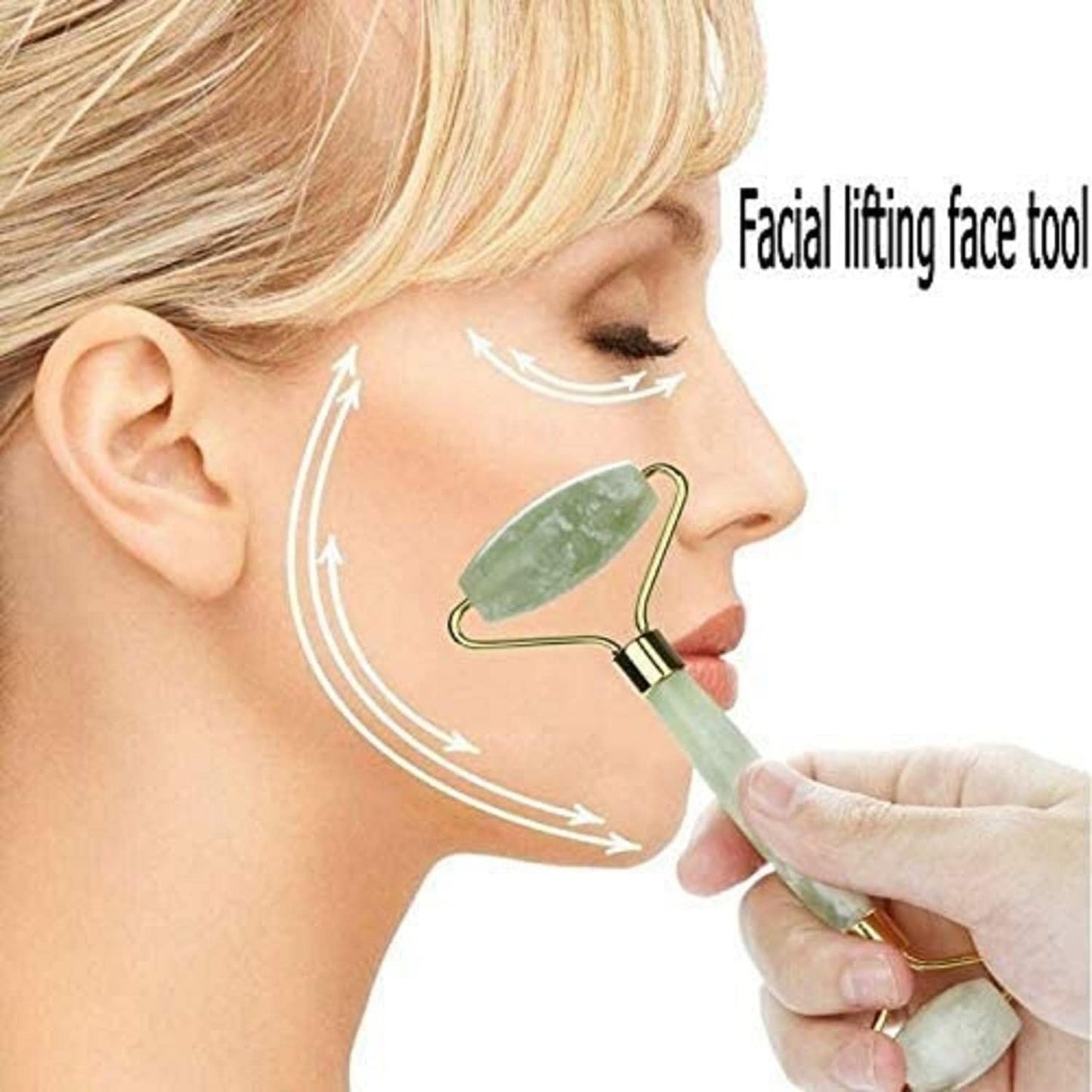 Jade Gua Sha Facial Massager Set - 5 in 1 Skin Care Tools with Roller and Massager