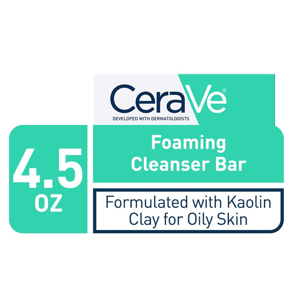 Foaming Cleanser Bar | Soap-Free Body and Face Cleanser Bar for Oily Skin | Fragrance Free | 4.5 Ounce