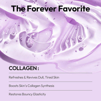 Collagen Sheet Mask, Firming Daily Face Mask with Collagen Peptides for Anti-Aging, Helps to Minimize Wrinkles, Restores Skin Elasticity & Firmness, Korean Beauty Favorite, 5-Pack